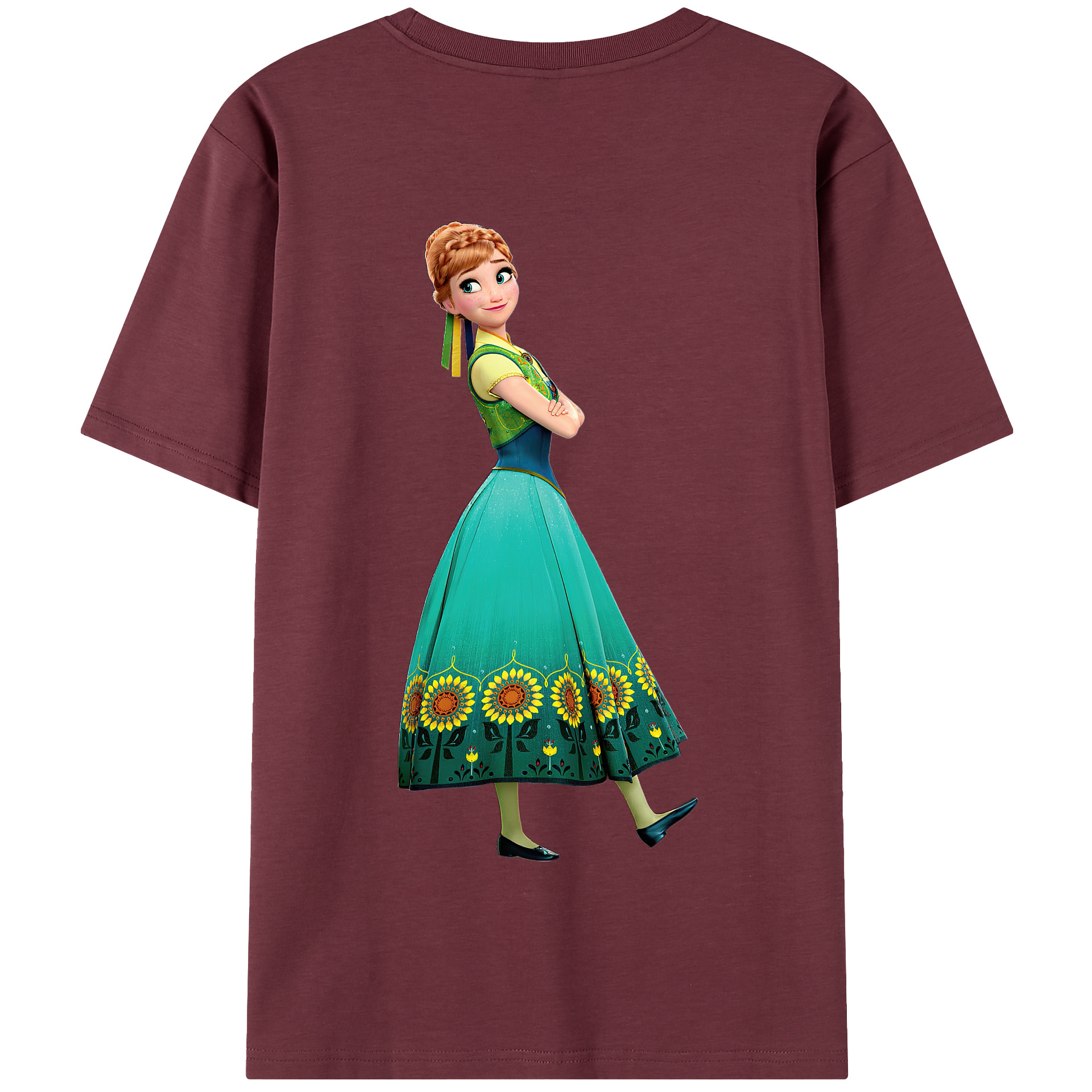 （画像用） アナと雪の女王 アンナ エルサ Frozen Anna Elsa 綿100％半袖Tシャツ（背面プリント）